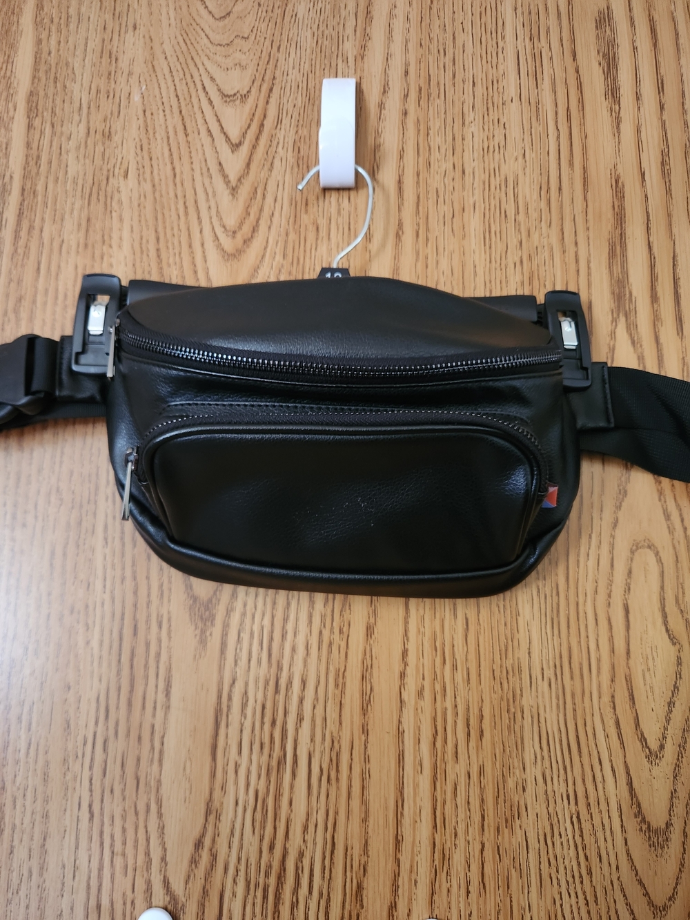 Black Vegan Leather Diaper Bag